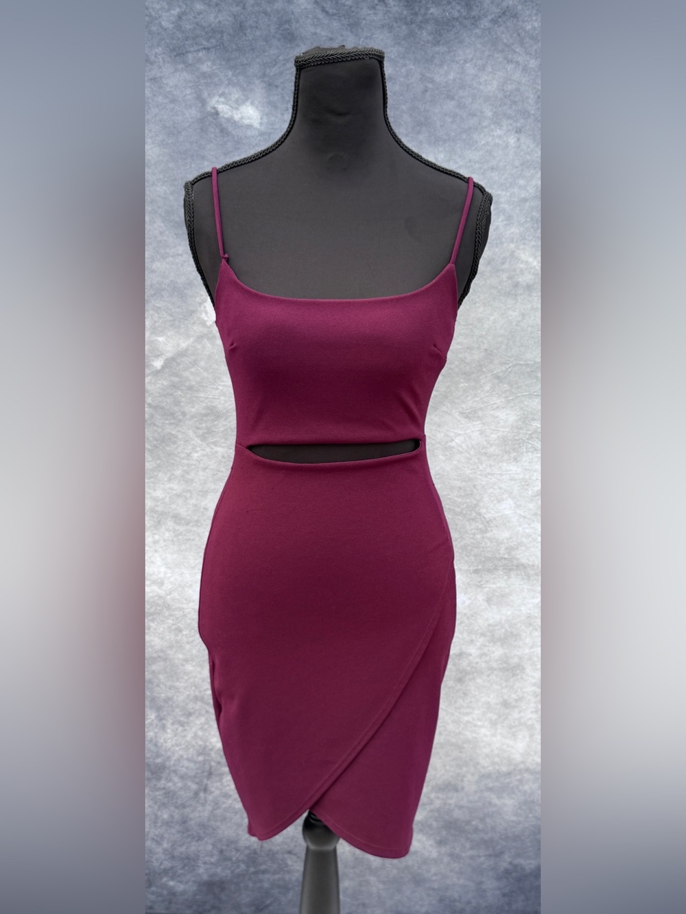 Lulu's Wine-Colored Sleeveless Cutout Bodycon Mini Dress